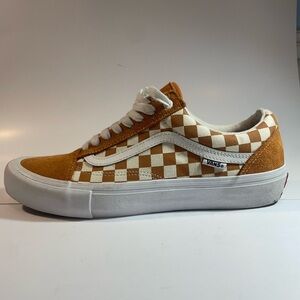 Vans Men's Checkerboard Sneakers - Orange and White